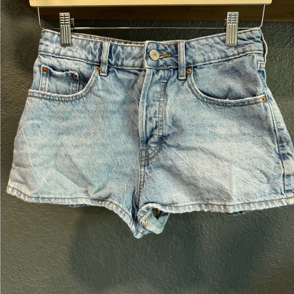 PacSun Light Blue High-Rise Denim Shorts